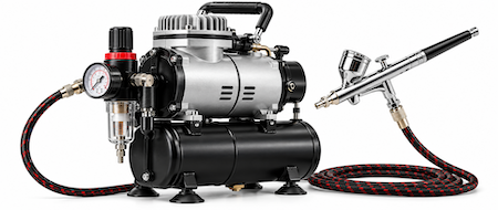 Airbrush compressor for painting miniatures and models